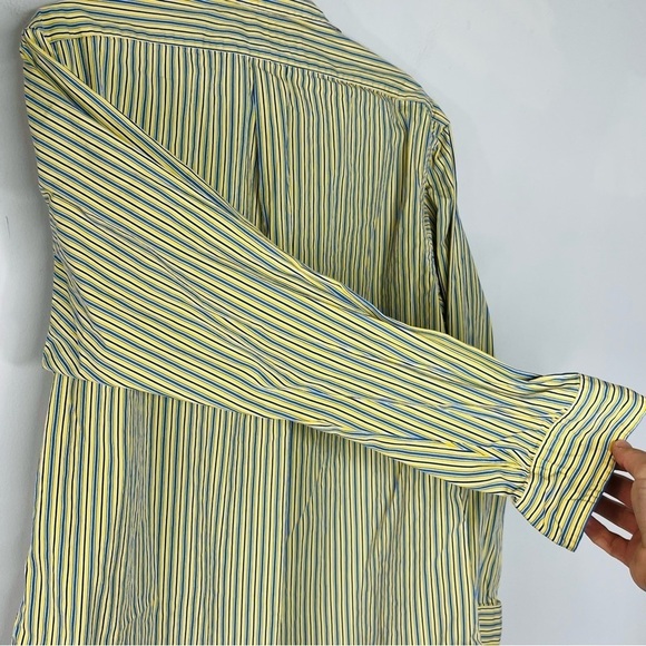 Polo Ralph Lauren Size 16.5 Custom Fit Yellow Stripe Button Down Shirt - Picture 4 of 5